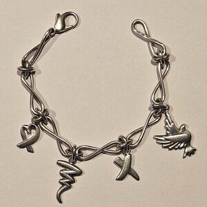 Authentic Vintage Tiffany & Co Paloma Picasso Sterling Silver Charm Bracelet 7.5